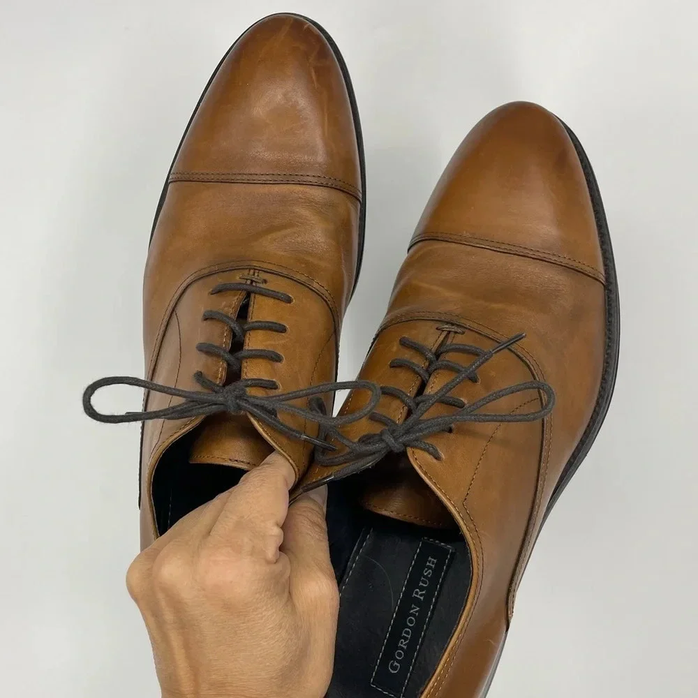 Gordon Rush Oxford leather shoes 12 lace ups